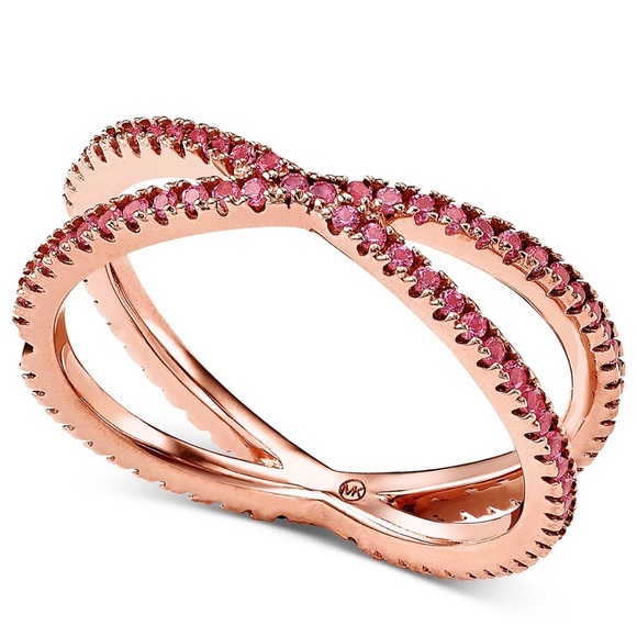 Michael Kors Custom Ruby Pave Nesting Ring Insert size: 8 - Picture 1 of 8